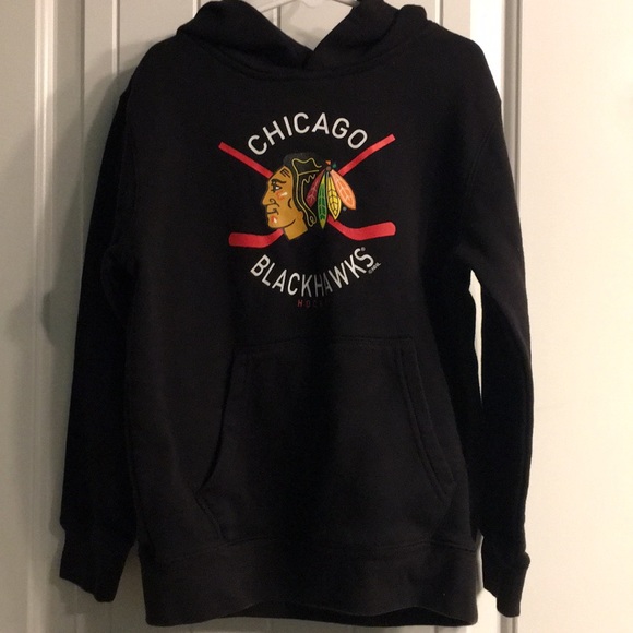 Chicago Blackhawks Hood Sweatshirt Boys 6-7 - Picture 1 of 3